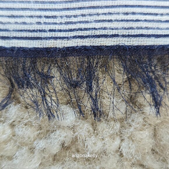 NWOT Lightweight silk/cotton red, white, blue scarf summer preppy nautical - Picture 4 of 10